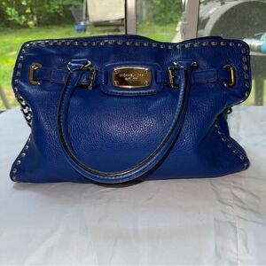 *AUTHENTIC* Michael  Kors Hamilton collection blue leather bag with silver studs